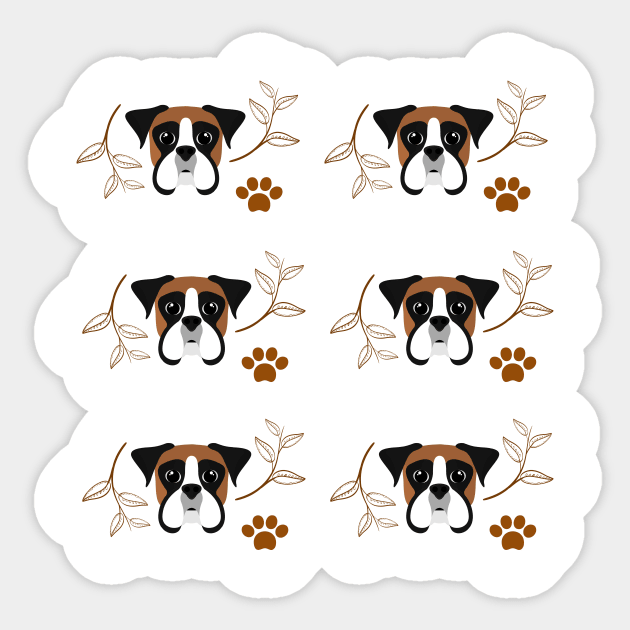 Boxer dog pattern Sticker by Maful